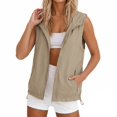 thumbnail image 1 of Hooded Vest for Women Sleeveless Zip up Lightweight Breathable Shirts with Pocket, Flattering Fit Layering Vest QURATI, 1 of 6