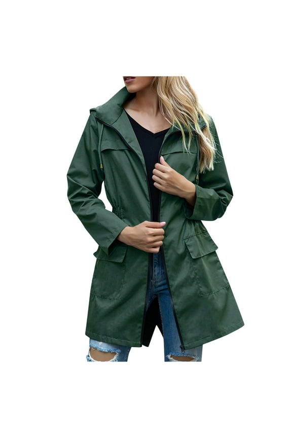 Hooded Waist Zipper Rainproof Outdoor Mountaineering Jacket