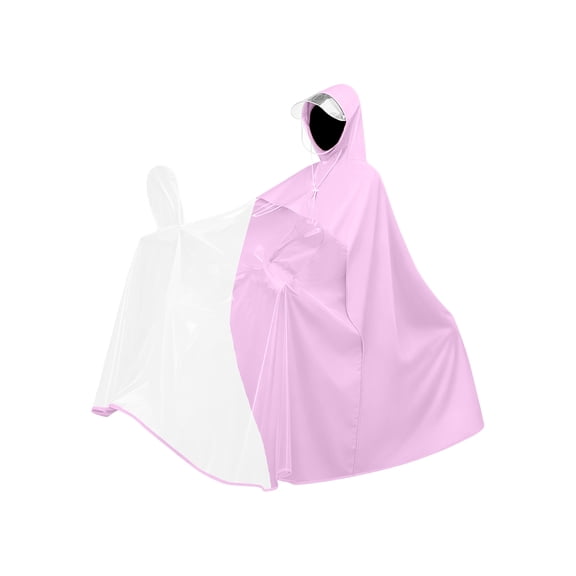 Hooded Waterproof Scooter Rain Poncho, Transparent Visor Single Rider Rain Cape, Loose Full Coverage Cycling Rain Coat, Foldable Rain Gear For Urban Daily Commute Short Trip