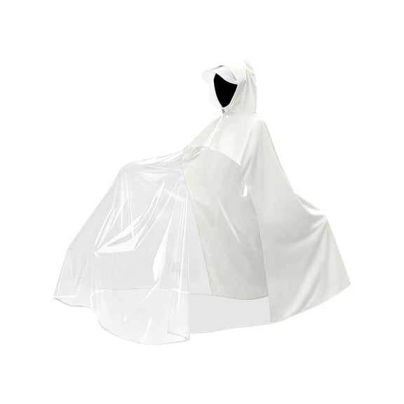 Hooded Waterproof Scooter Rain Poncho, Transparent Visor Single Rider Rain Cape, Loose Full Coverage Cycling Rain Coat, Foldable Rain Gear For Urban Daily Commute Short Trip