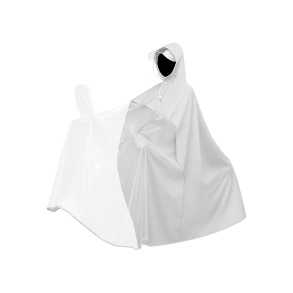 Hooded Waterproof Scooter Rain Poncho, Transparent Visor Single Rider Rain Cape, Loose Full Coverage Cycling Rain Coat, Foldable Rain Gear For Urban Daily Commute Short Trip