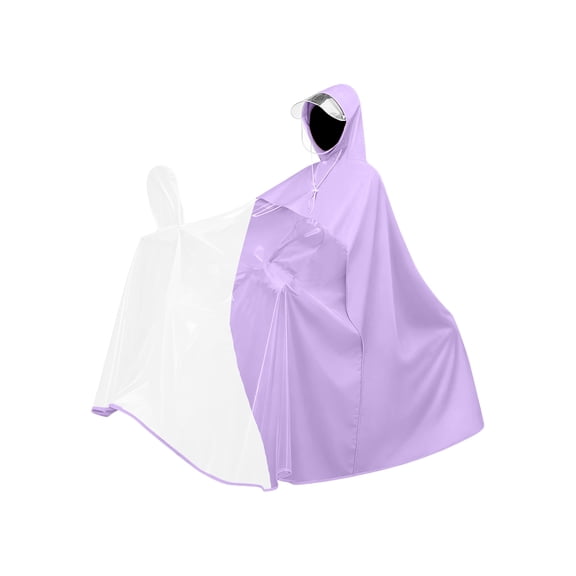 Hooded Waterproof Scooter Rain Poncho, Transparent Visor Single Rider Rain Cape, Loose Full Coverage Cycling Rain Coat, Foldable Rain Gear For Urban Daily Commute Short Trip