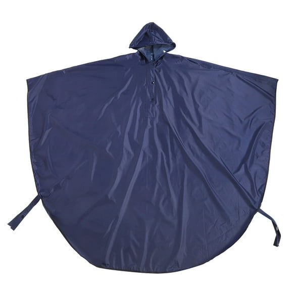 Hooded Wheelchair Rain Cover Reflective PVC Waterproof Elderly Raincoat Clothes Dark Blue Transparent Hood Both Ensure Dry Face Size