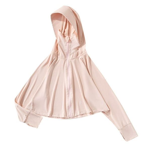 Hooded Zipper Jackets for Boys and Girls Ice Silk Solid Color Long Sleeved Pocket Thin Breathable And To Sunscreen Jacket