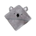 thumbnail image 1 of Hooded teen Towel & 6 Muslin Washcloths Set, Ultra-Soft Coral Fleece Cloak 30X30In + 100% Cotton Wipes 10X10In, Absorbent Newborn Bath Essentials, Unisex , A Gray Koala teens'S Bath Towel Cape, 1 of 9