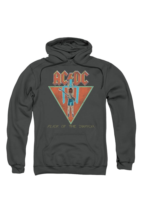 Hoodie: AC/DC- Flick Of The Switch Applique Pullover Hoodie Size M