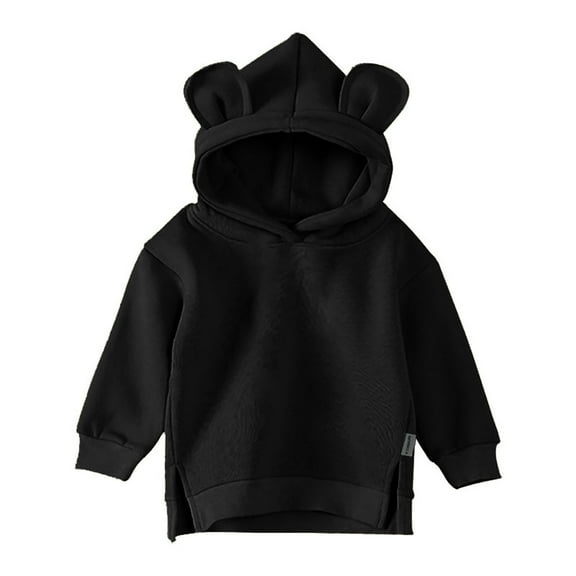 Hoodie Black Pullover Hoodies Casual Long Sleeve Sweatshirts Winter Clothes Girls Clothes 3-6 Months