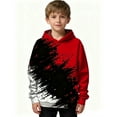 thumbnail image 1 of Hoodie for Boys Boys Graphic Print Hooded Sweatshirt Soft Blend Pullover Long Sleeve Comfortable Daily Wear for Youth Play Boys Sweatshirt Red 3 Years-4 Years, 1 of 4