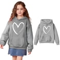 thumbnail image 1 of Hoodie Casual Heart Print Hooded Casual Long Sleeve Sweatshirts Jackets Warm Fall Winter Clothes Toddler Girl Clothes 8-9 Years, 1 of 4