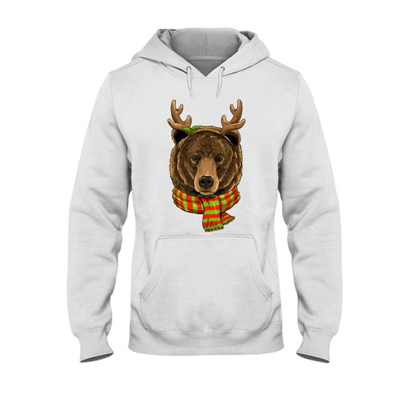 Hoodie Daily, Sport, Weekend, Vacation.Bear Christmas Grizzly Clause Reindeer