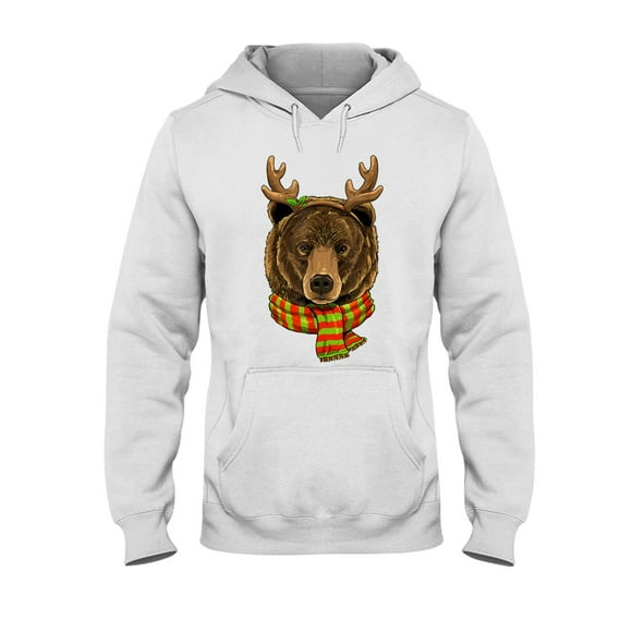 Hoodie Daily, Sport, Weekend, Vacation.Bear Christmas Grizzly Clause Reindeer