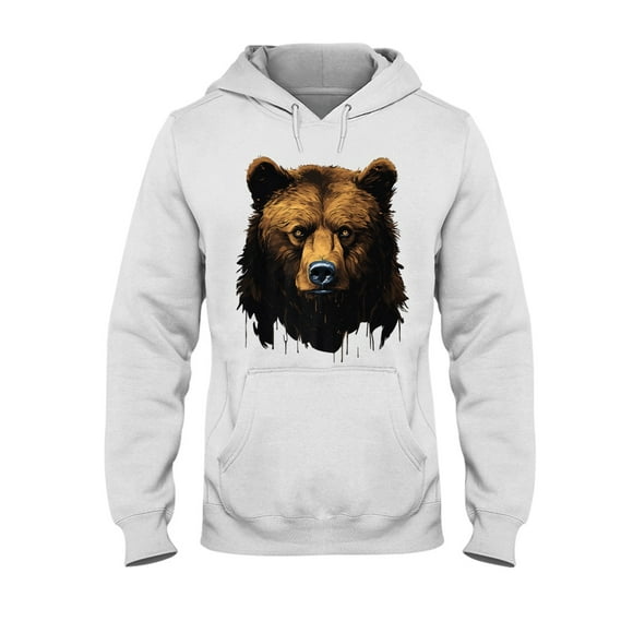 Hoodie Daily, Sport, Weekend, Vacation.Bear Grizzly Wildlife Mountains Animal Premium Hooded Sweatshirt