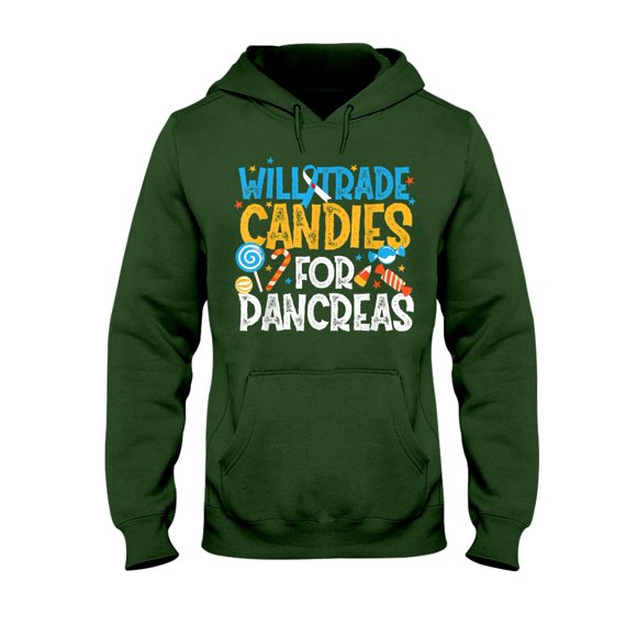 Hoodie Daily, Sport, Weekend, Vacation.Diabetes Awareness Pancreas Halloween