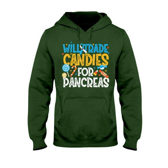 Hoodie Daily, Sport, Weekend, Vacation.Diabetes Awareness Pancreas Halloween