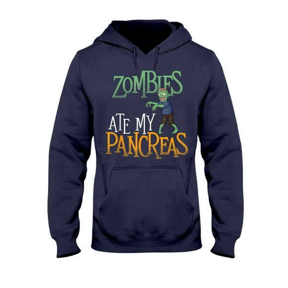 Hoodie Daily, Sport, Weekend, Vacation.Diabetes Awareness Zombies Ate My Pancreas Awareness&nbsp;Hooded Sweatshirt
