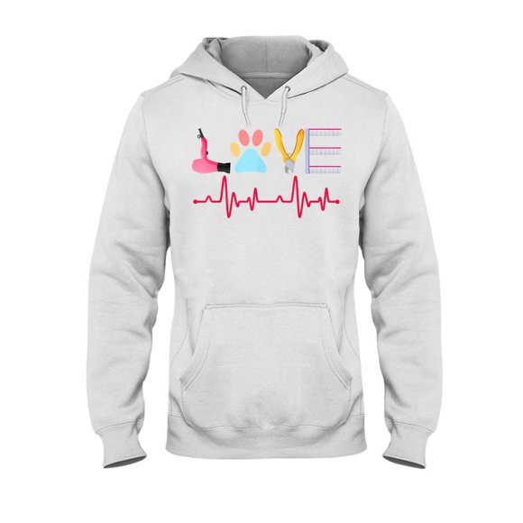 Hoodie Daily, Sport, Weekend, Vacation.Dog Grooming Per Lover Dog Groomer EKG Heartbeat T-Shirt&nbsp;Hooded Sweatshirt