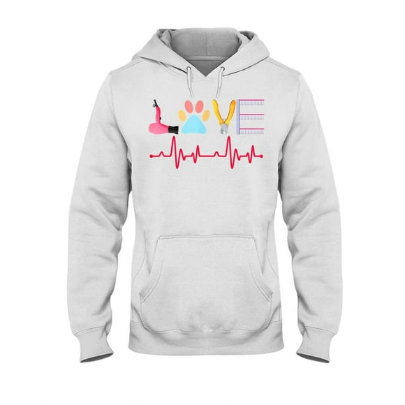 Hoodie Daily, Sport, Weekend, Vacation.Dog Grooming Per Lover Dog Groomer EKG Heartbeat T-Shirt Hooded Sweatshirt