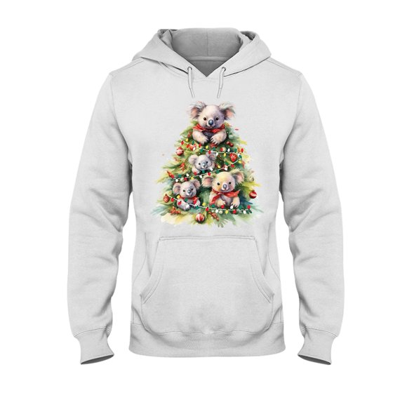 Hoodie Daily, Sport, Weekend, Vacation.Koala Christmas Lights Tree Tee Xmas Long Sleeve T-Shirt&nbsp;Hooded Sweatshirt