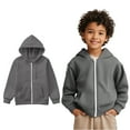 thumbnail image 1 of Hoodie Dark Gray Full Zip Up Hoodie Casual Long Sleeve Hoodies Winter Clothes 7-8 Years Girls Clothes Boys Girls Fashion, 1 of 7