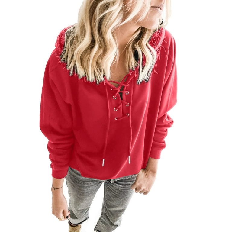 Drawstring Pure Color Long Sleeve Sweatshirt Drawstring Pure Color Long Sleeve Sweatshirt