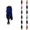 thumbnail image 1 of Hoodie Dress for Women with Pockets Fall Winter Irregular Hem Plain Loose Hooded Sweatshirt Pullover Tops, 1 of 6