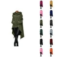 thumbnail image 1 of Hoodie Dress for Women with Pockets Fall Winter Irregular Hem Plain Loose Hooded Sweatshirt Pullover Tops, 1 of 6