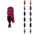 thumbnail image 1 of Hoodie Dress for Women with Pockets Long Sleeve Irregular Hem Solid Color Loose Hooded Sweatshirt Pullover Tops, 1 of 6