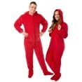 thumbnail image 1 of Hoodie Footed Sleeper Red Plush Drop Seat Footed Pajamas with Rear Flap, 1 of 5
