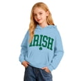 thumbnail image 1 of Hoodie For Girls St. Patrick'S Day Kids Long Sleeve Hooded Sweatshirt With Print And Pocket Cozy Pullover Casual Top Light Blue 7 Years-8 Years, 1 of 4
