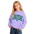 thumbnail image 1 of Hoodie For Girls St. Patrick'S Day Kids Long Sleeve Hooded Sweatshirt With Print And Pocket Cozy Pullover Casual Top Purple 3 Years-4 Years, 1 of 4