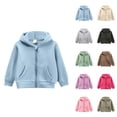 thumbnail image 1 of Hoodie for Girls Autumn And Winter Baby Boy Girl Zip Up Hoodies Solid Color Hooded Sweatshirt Long Sleeve Jacket Casual Outerwear Fall Clothes Girls' Fashion, 1 of 4