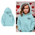 thumbnail image 1 of Hoodie Girls Valentine Sweatshirt Long Sleeve Casual Heart Sweatshirts Crew Neck Sweatshirt Pullover Little Girl Clothes 7-8 Years, 1 of 4