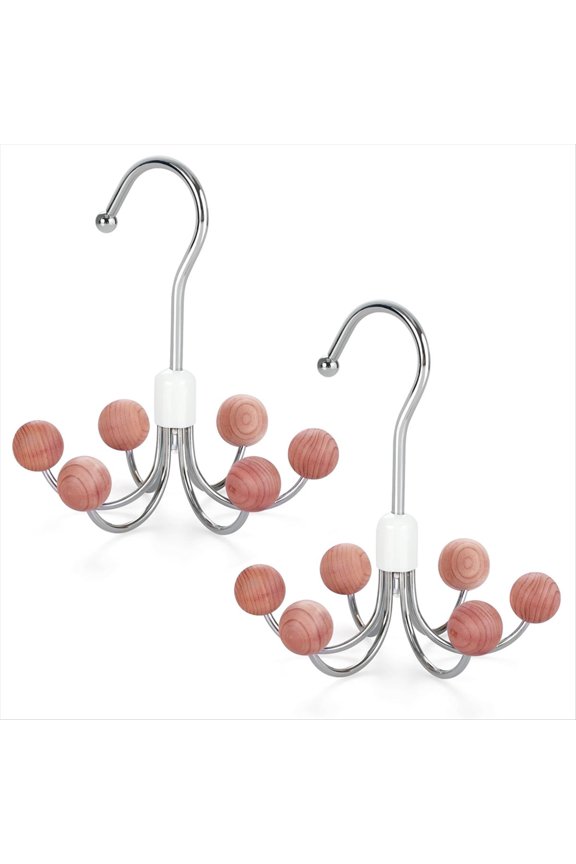 New Arrivals Hoodie Hangers 2-Pack with 6 Balls, 360Swivel Purse Hanger,