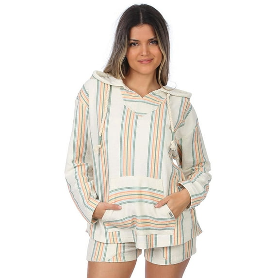 Hoodie Hippie Surf Poncho Sweater Sweatshirt Pullover, Orange Olive, Size: M, Exist