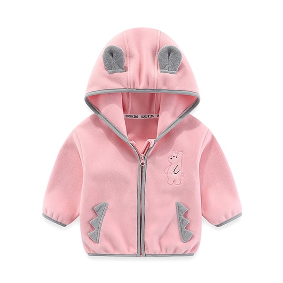 Hoodie Infant Pink Hoodie Long Sleeve Casual Basic Zip Up Sweatshirt Hoodie Warm Fall Winter Clothes Little Girls Clothes Size 6-12 Months