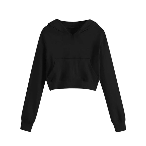 Hoodie Kids Black Cropped Hoodies Long Sleeve Pullover Tops Fall Winter Clothes Kids 4-5 Years Boys Clothes