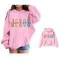 thumbnail image 1 of Hoodie Kids City Name Letter Print Pink Hooded Casual Long Sleeve Classic Hoodie Winter Clothes Little Girl Clothes 9-10 Years, 1 of 5
