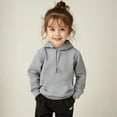 thumbnail image 1 of Hoodie Kids Grey Hooded Casual Long Sleeve Sweatshirts Fall Clothes Girls 5-6 Years Clothes, 1 of 3