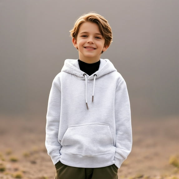 Hoodie Kids White Hooded Long Sleeve Pullover Tops Winter Clothes Little Girl Clothes 5-6 Years Boys Girls Fashion