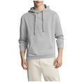 thumbnail image 1 of Hoodie for Men Fleece Pullover Hoody Drawstring Sweatshirt Solid Color Long Sleeve Sweater Casual Hooded Sweatshirt Workout Gym Sports Hoodie Outdoor Sportwear with Pocket, 1 of 6