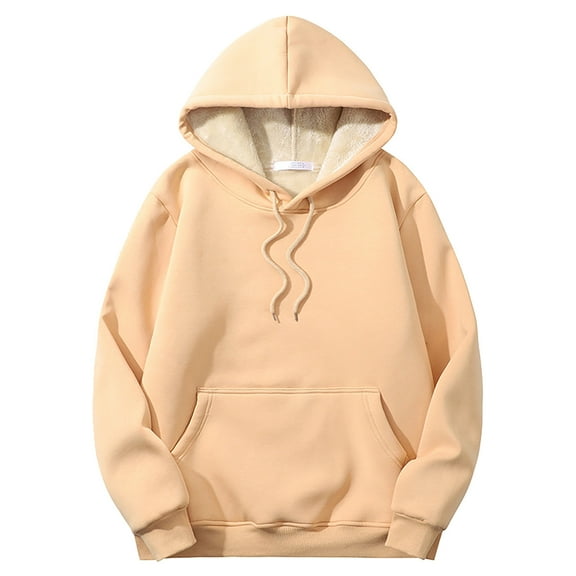 Hoodie,Men Hooded Sweatshirt Casual Solid Color Loose Warm Sports Pullover for Outdoor Activities,Men Sweatshirts,01 Khaki,3XL