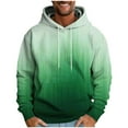 thumbnail image 1 of Hoodie for Men Long Sleeve Fleece Pullover Soft Casual Hooded Sweatshirt Gradient Plain Drawstring Print Hoody Lightweight Tops Loose Outwear for Casual Wear & Workout, 1 of 4