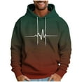 thumbnail image 1 of Hoodie for Men Long Sleeve Fleece Pullover Soft Casual Hooded Sweatshirt Gradient Plain Drawstring Print Hoody Lightweight Tops Loose Outwear for Casual Wear & Workout, 1 of 4