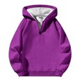 thumbnail image 1 of Hoodie Men,Solid Color Hoodie Autumn Winter Long Sleeve Sweatshirt for Daily Comfort,Work Hoodies for Men,08 Purple,2XL, 1 of 5