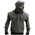 thumbnail image 1 of Hoodie Mens Shirts Hooded Drawstring Adjustable Shirt Elbow Protection Drawstring Mask Knight Hoodie Jacket Solid Color Hooded Sweatshirt Everyday,Streetwear,Outdoor Sports Clothing Shirts For Men, 1 of 4