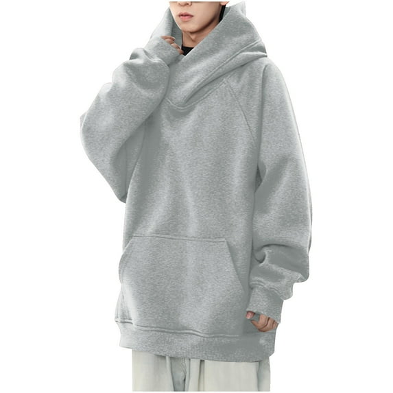 Hoodie Mens Shirts Hooded Drawstring Adjustable Shirt Fashionable Men's Casual Solid Color Long Sleeved Hooded Sweatshirt Everyday,Streetwear,Outdoor Sports Clothing Shirts For Men