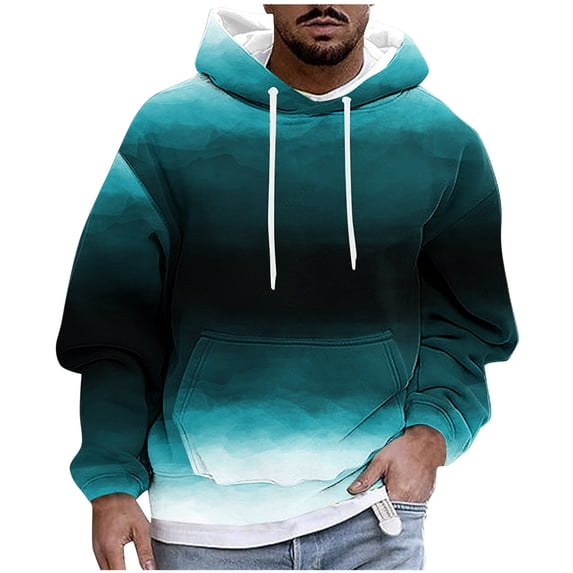 Hoodie Mens Shirts Hooded Drawstring Adjustable Shirt Men Casual Fashion Hooded Sweatshirts Round Neck Print Pullover Long Sleeve Sweatshirt Everyday,Streetwear,Outdoor Sports Clothing Shirts For Men