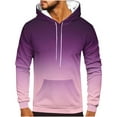 thumbnail image 1 of Hoodie Mens Shirts Hooded Drawstring Adjustable Shirt Men Casual Round Neck Pockets Gradation Print Pullover Long Sleeve Hooded Sweatshirt Everyday,Streetwear,Outdoor Sports Clothing Shirts For Men, 1 of 5