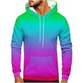 thumbnail image 1 of Hoodie Mens Shirts Hooded Drawstring Adjustable Shirt Men Casual Round Neck Pockets Gradation Print Pullover Long Sleeve Hooded Sweatshirt Everyday,Streetwear,Outdoor Sports Clothing Shirts For Men, 1 of 5