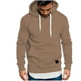 thumbnail image 1 of Hoodie Mens Shirts Hooded Drawstring Adjustable Shirt Men's Hoodie Solid Color Pullover Long-sleeved Top Hooded Sweatshirt Everyday,Streetwear,Outdoor Sports Clothing Shirts For Men, 1 of 4